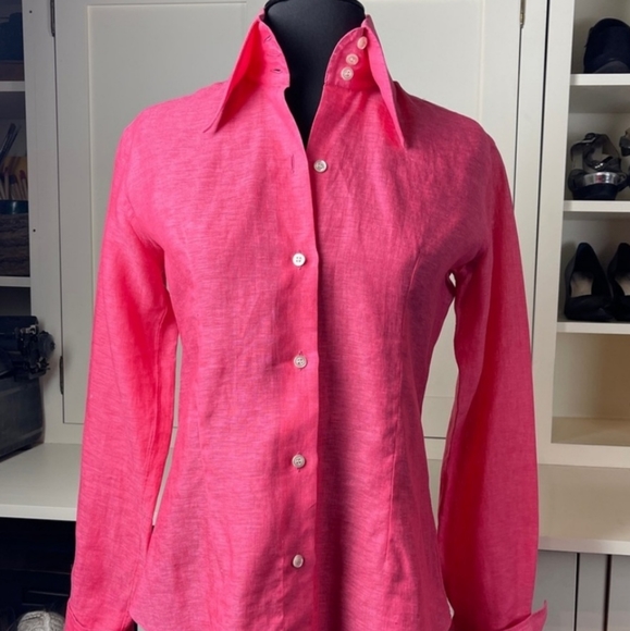 💯 Domenico Vacca Italian Linen Blouse - Picture 2 of 16